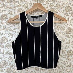 Timo Weiland Black & White Striped Crop Top XS | Reversible Look | Minimalist